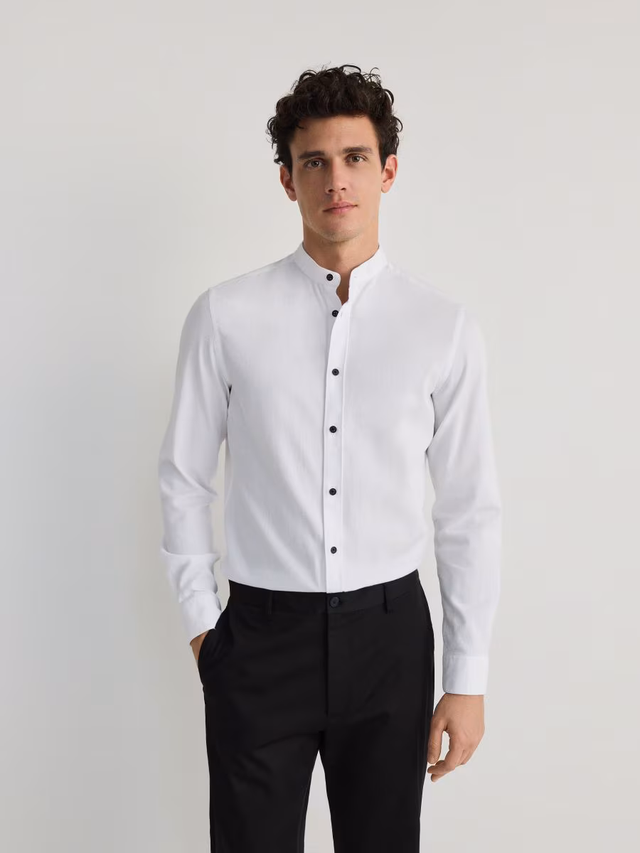 Super Slim Fit Shirt With Stand Up Collar