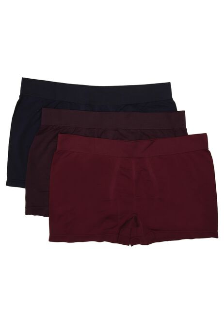 Mens 3pk Burgundy Seamfree Trunks