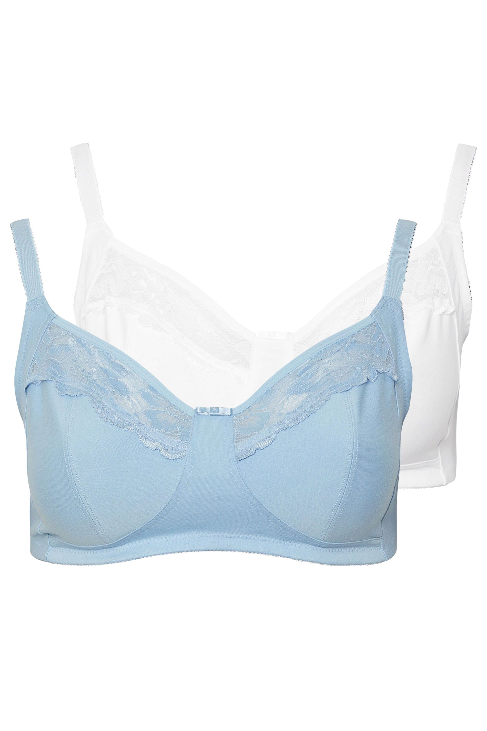 Yours 2 Pack Lace Trim Non-Padded Non-Wired Bralettes