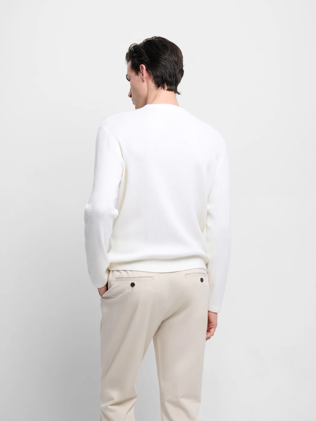 Pull col rond en maille torsadée