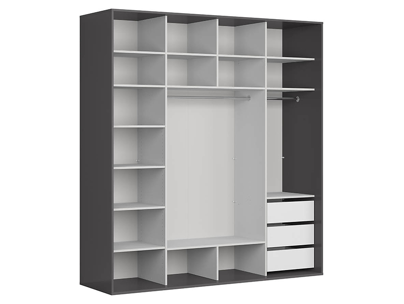 Szafa przesuwna Flex 220 cm grafit/czarny połysk