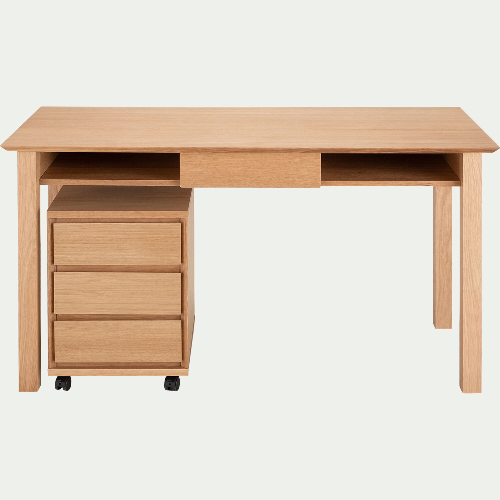 AGOSTA - Bureau avec tiroir en bois L140cm - bois clair