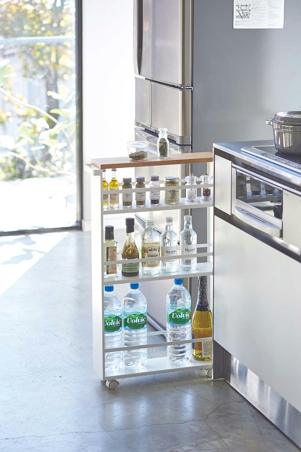 - Desserte de cuisine en métal et bois tower blanc