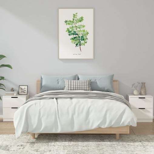 NNEVL Bedside Cabinets 2 pcs White Engineered Wood