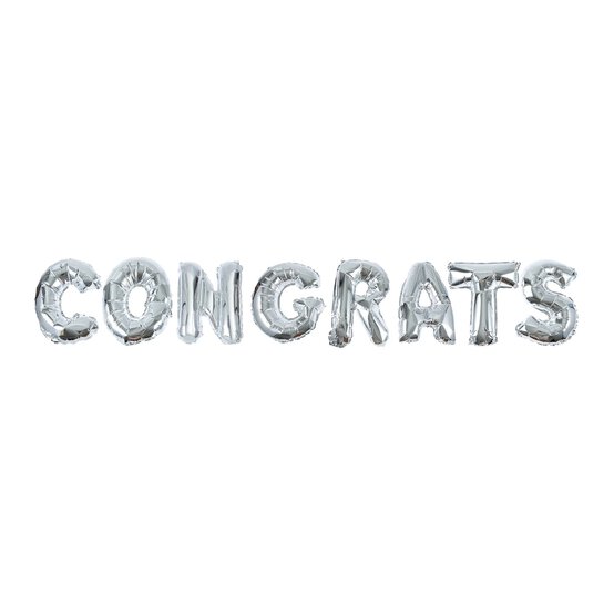 Silver Congrats Foil Balloon Set