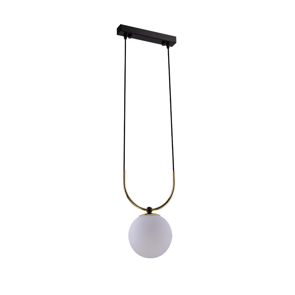 Lampa wisząca mosiądz polerowano-czarna-biała BALOS 1xE14x8W Amplex