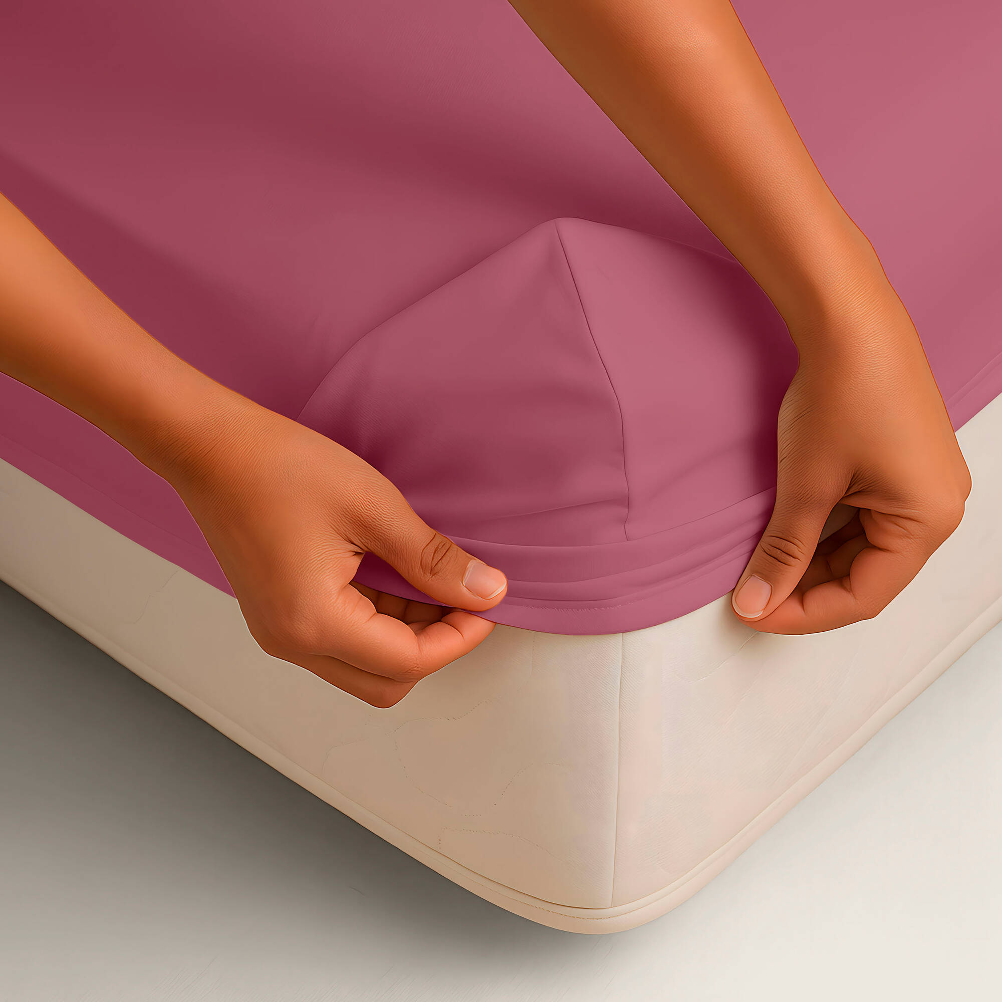 Drap-housse irrétrécissable uni coton