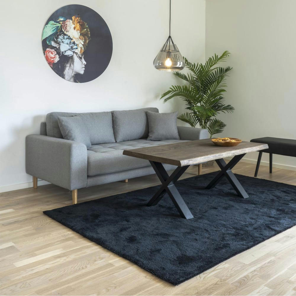 TOULON - Table basse en métal et bois foncé