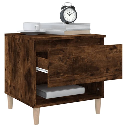 NNEVL Bedside Tables 2 pcs Smoked Oak 50x46x50 cm Engineered Wood