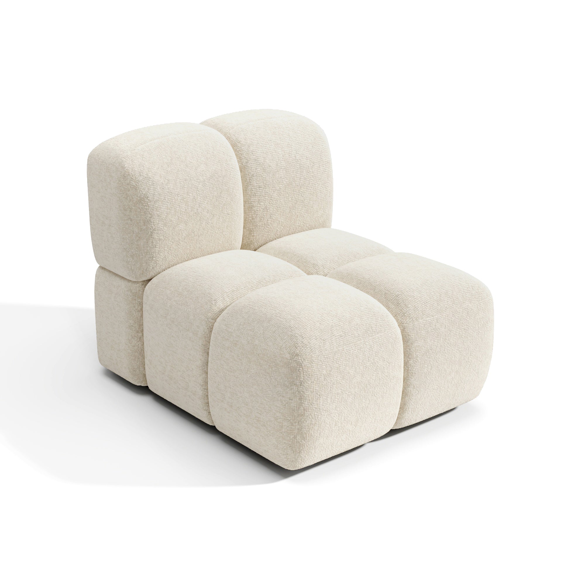 Premium Interiors - Leunstoel MOSS - fluweel met structuur beige 78cm