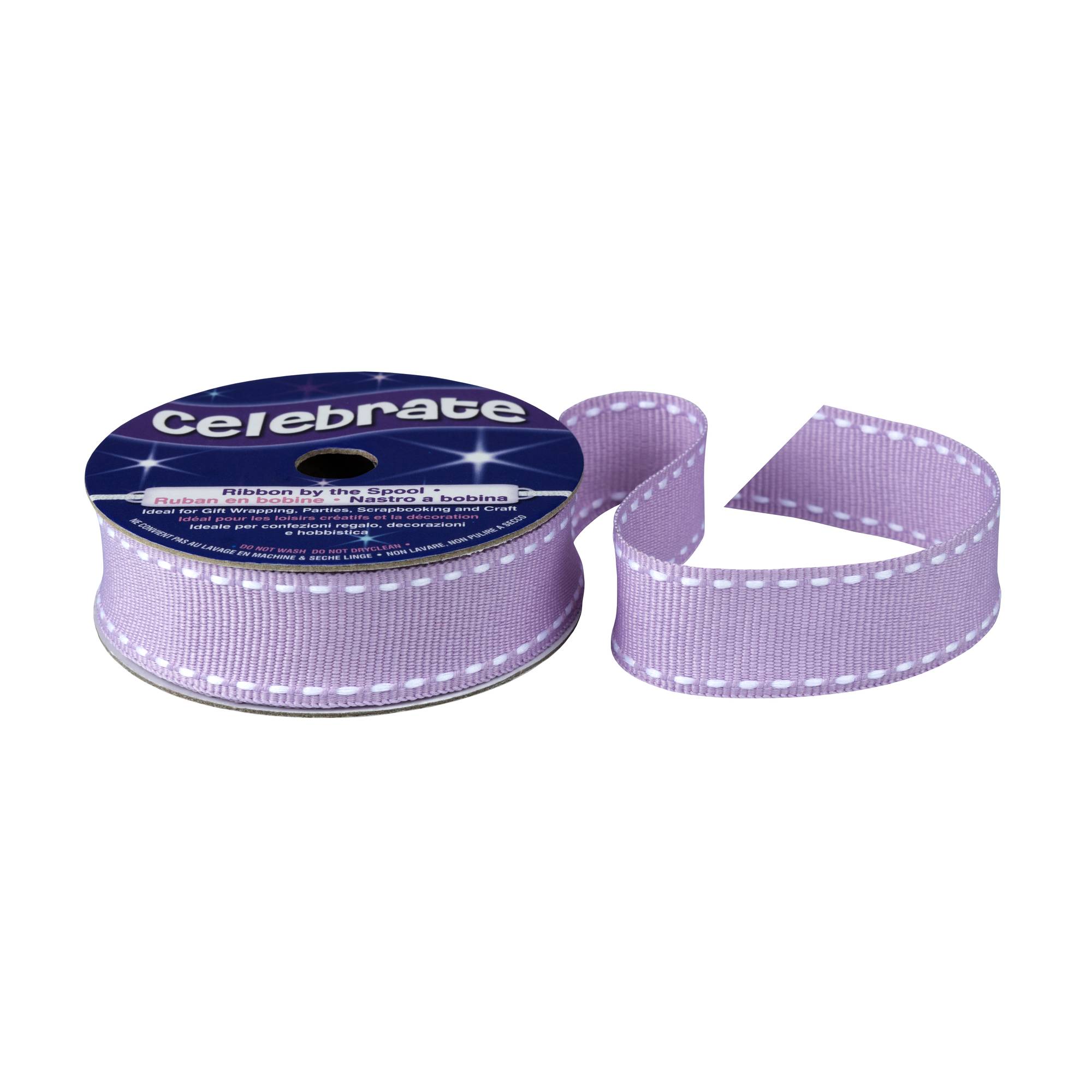 Lavender Grosgrain Running Stitch Ribbon 15mm x 4m