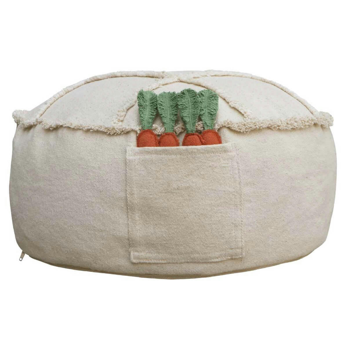 OLIETCAROL - Pouf enfant ludique beige en coton D50cm