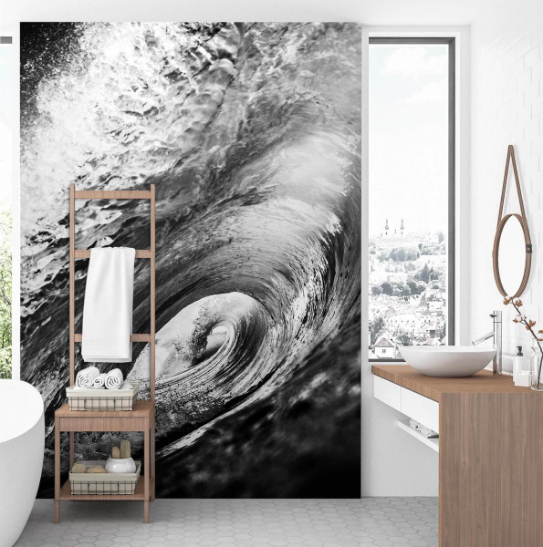 Feeby Fototapeta, Czarno-biała fala 100x140