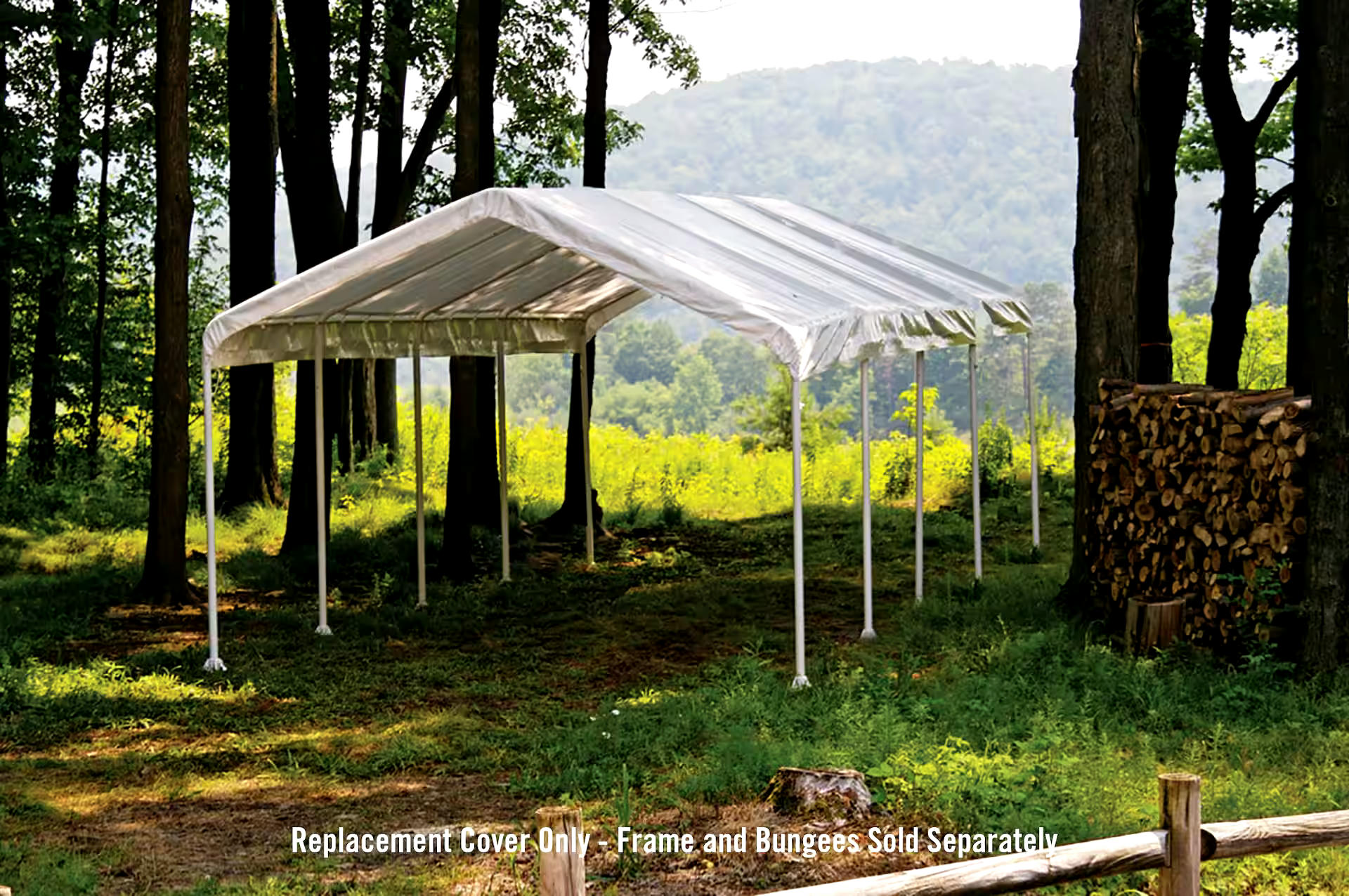Replacement Cover Only - ShelterLogic Super Max™ Water Resistant Canopy Replacement Cover with UV Protection, 12 x 26-ft