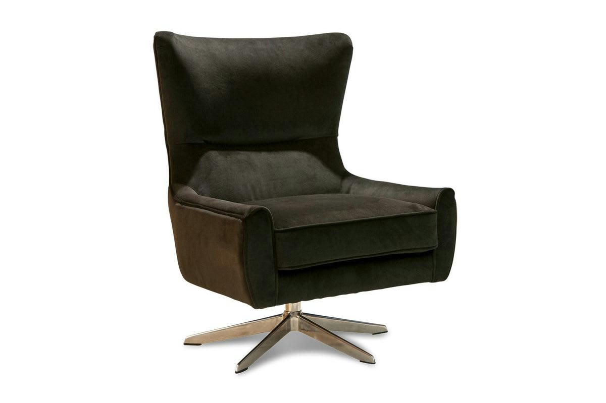 BALMAT - Fauteuil rotatif en velours anthracite