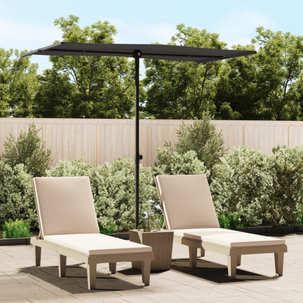 Parasol ogrodowy Czarny 180 x 110 cm vidaXL