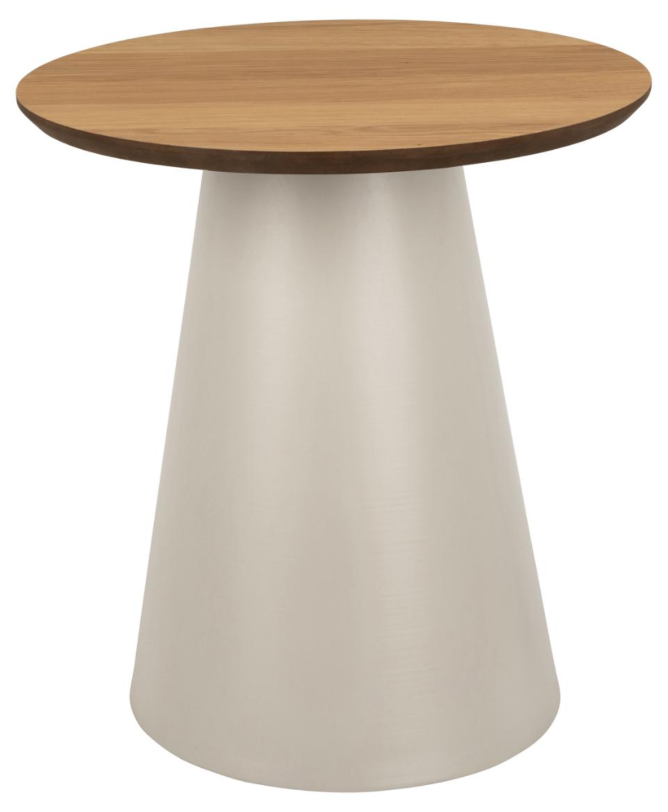 Rebellenclub Salontafel Leeds - ø45 cm - Greige met Eiken Blad