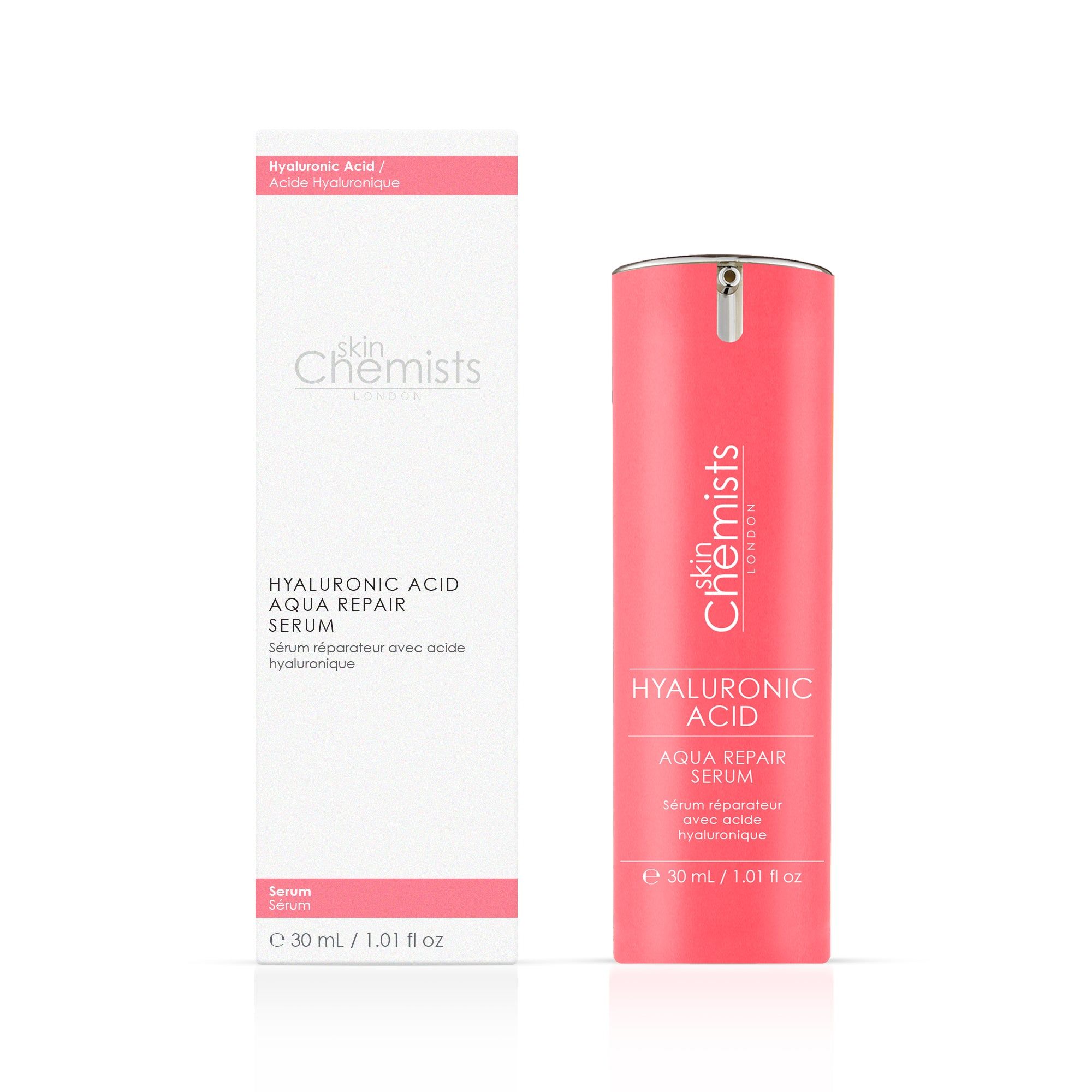 skinChemists professional Hyaluronic Acid Aqua Repair Anti-Ageing Night Routine for Plumping and Moisturising