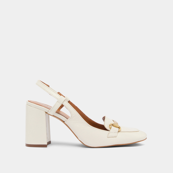 Slingbacks à mors dorésen cuir vieilli écru | BASEL
