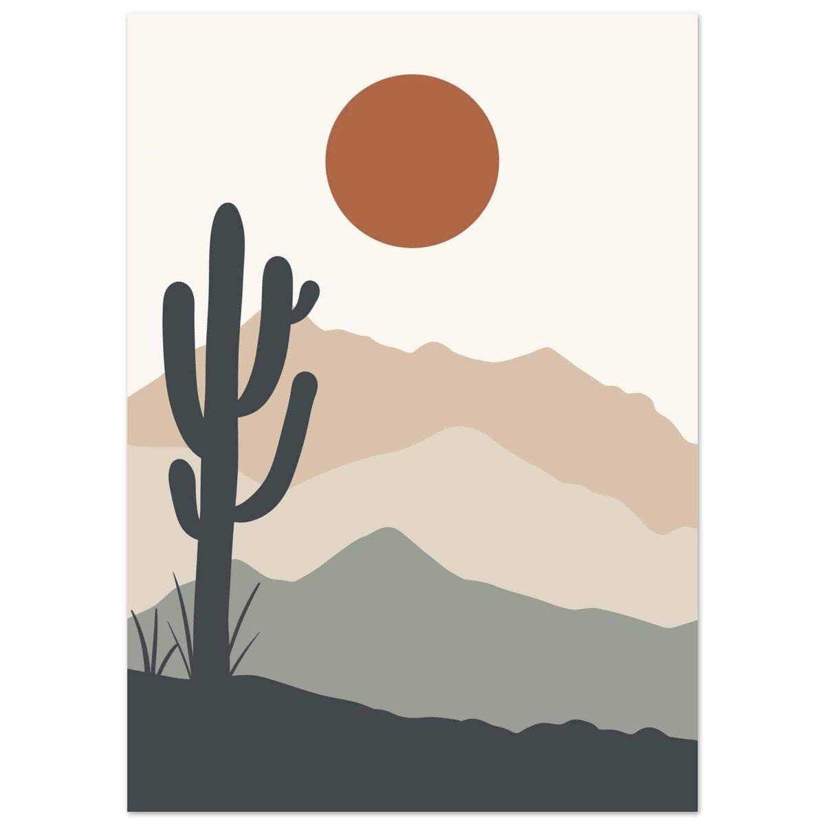 Artfulprints Poster Boho – Western calm  - 50x70 cm - beige