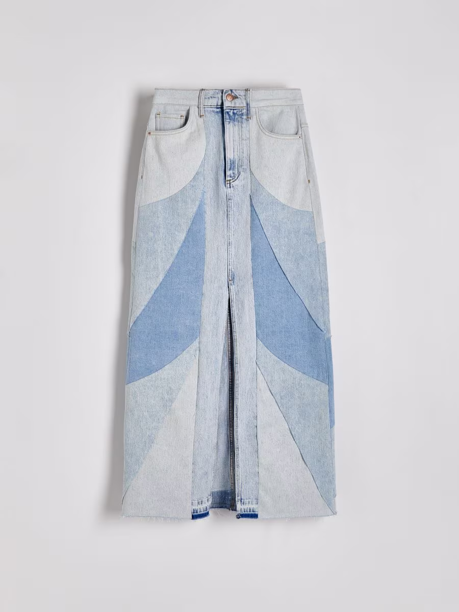 Patchwork Denim Skirt