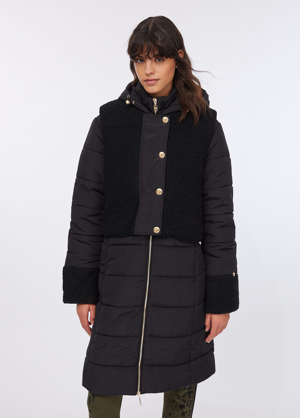Giacca imbottita lunga con cappuccio