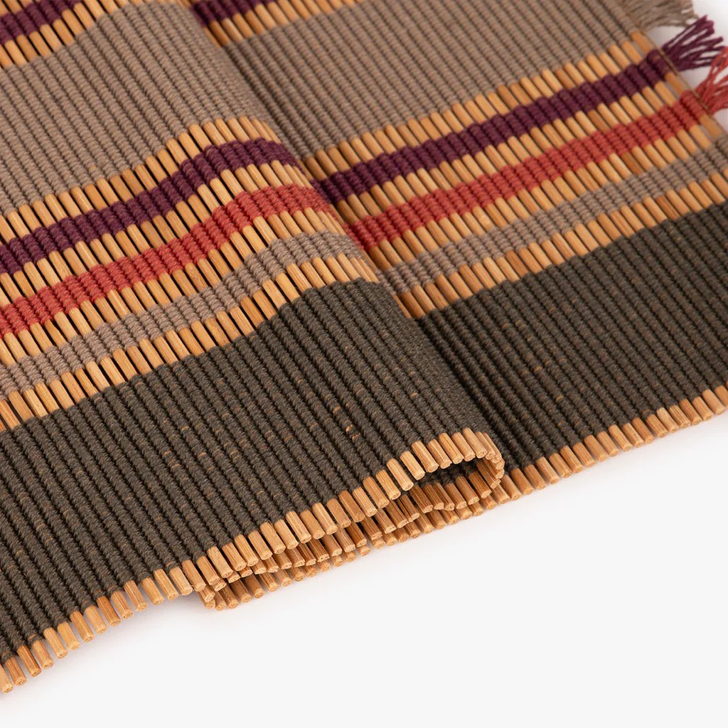 Individual Franjas Bordô e Natural INDO