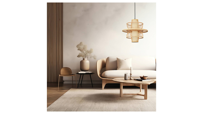 Lampa wisząca Astra rattanowa czarna