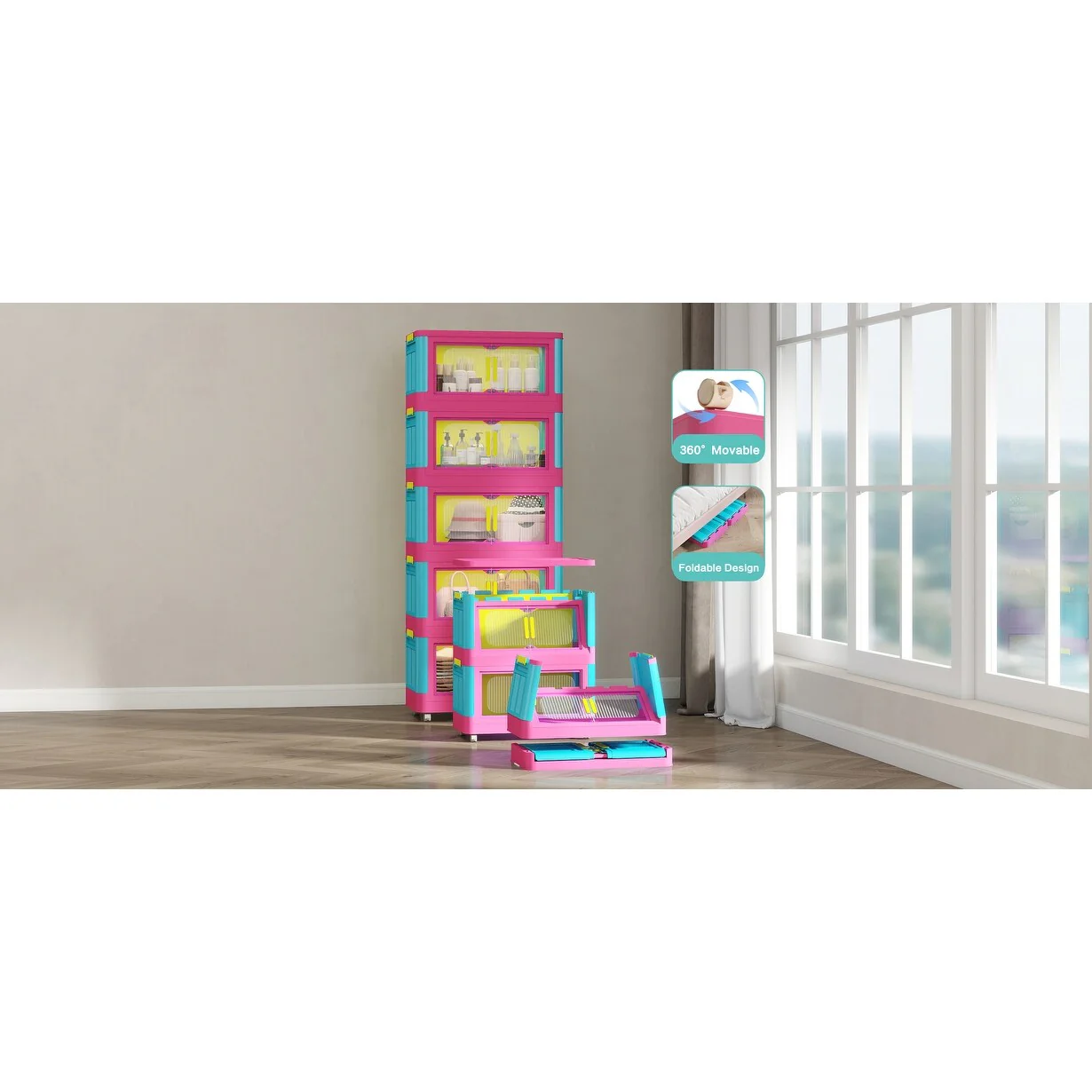 20 Side Wide Folding Storage Cabinet