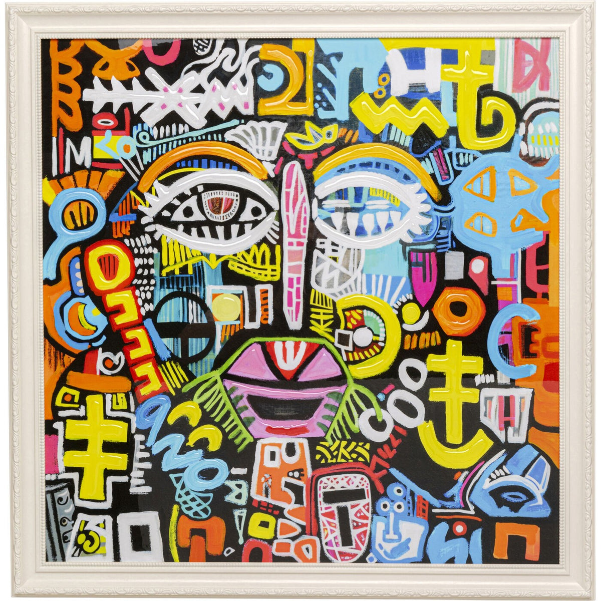 Kare Design Schilderij gezicht graffiti 80x80cm