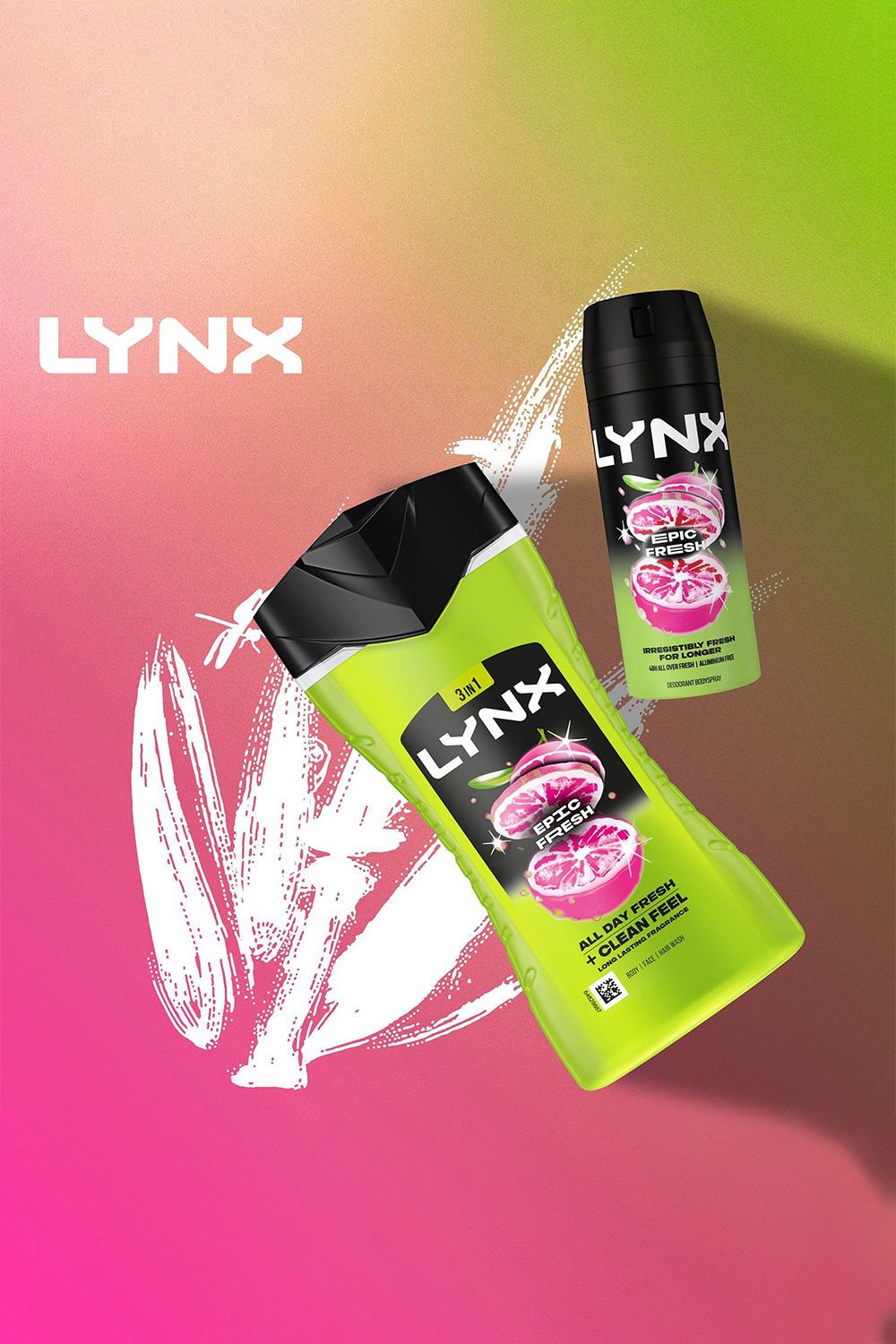 Lynx Shower Gel' Epic Fresh Grapefruit & Tropical 225ml, 6 Pk