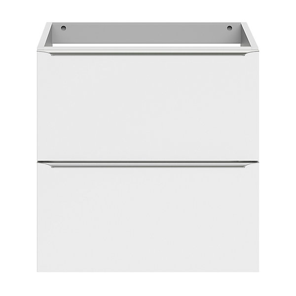 Meuble sous vasque suspendu faible profondeur blanc brillant l.60 x H.60 x P.36 cm, GoodHome Imandra
