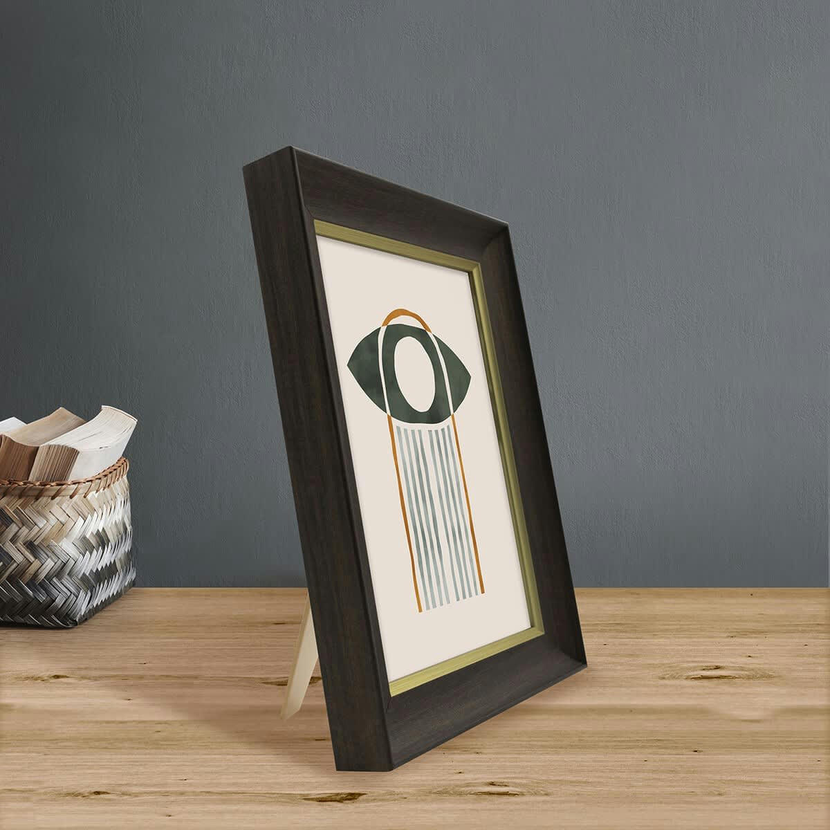 LUNA - Cadre photo ébène et doré 15x20 cm résine recyclée