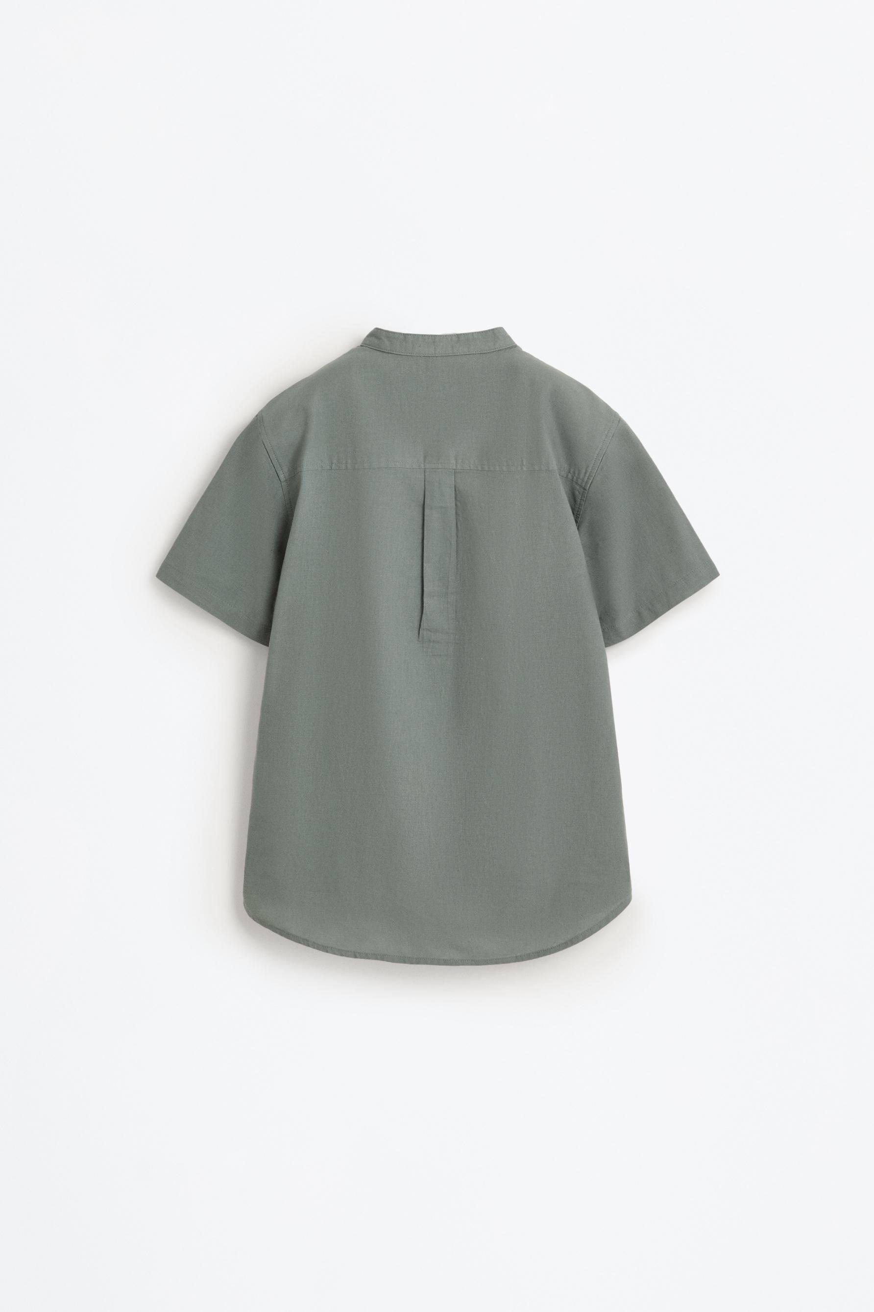Camisa lino - algodón cuello mao