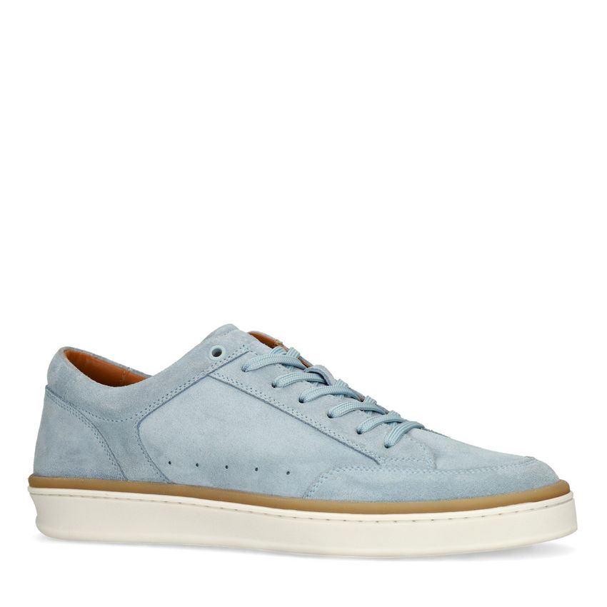 Manfield Blauwe suède sneakers