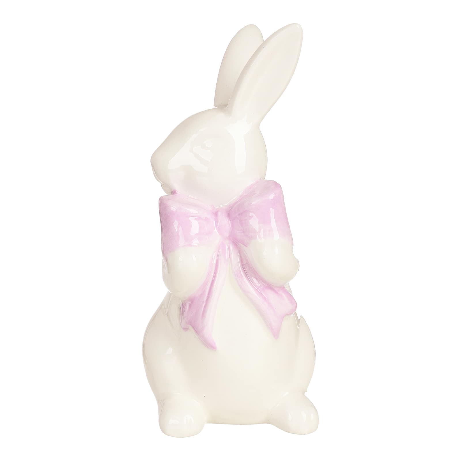 Deko-Figur Hase & Schleife Rosa,B 75 x H 130 x T 70 mm