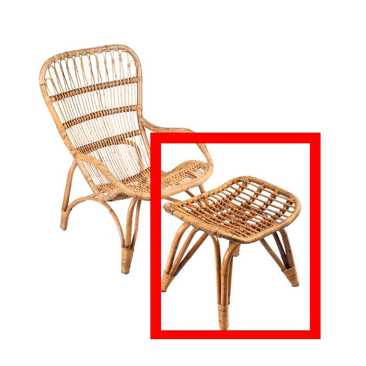 ROTIN - Repose pied en rotin