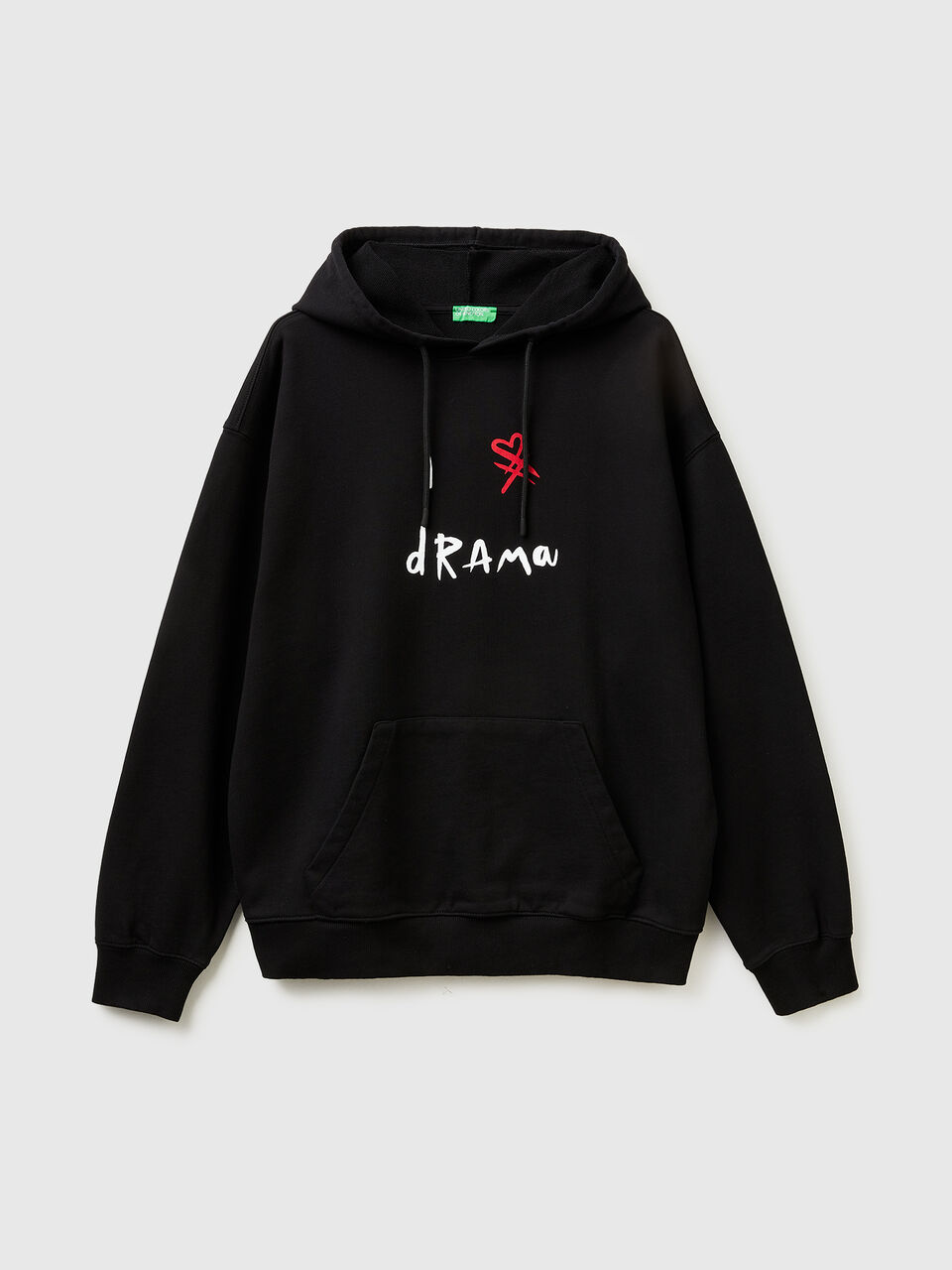 Sweatshirt with hood and slogan print
