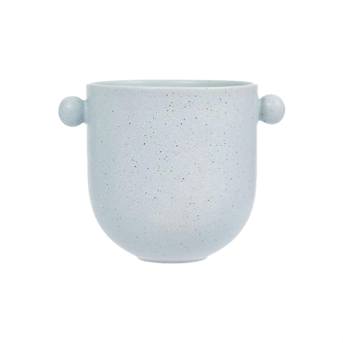 SAGA - Pot gris en grès Ø15,5xH12,5cm