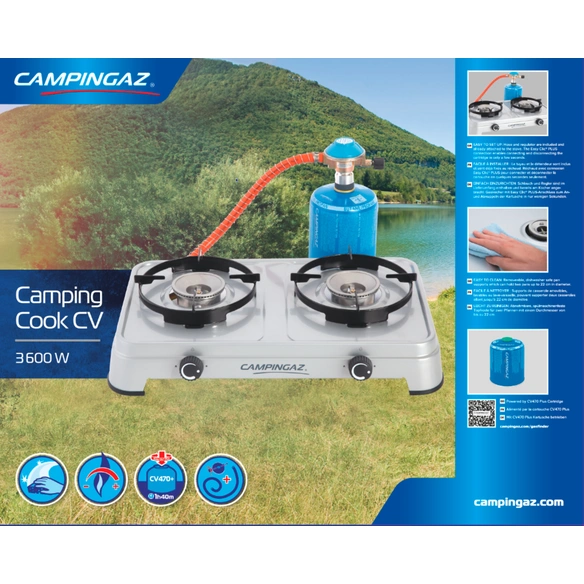 Camping-Kocher, silberfarben/schwarz, Stahl