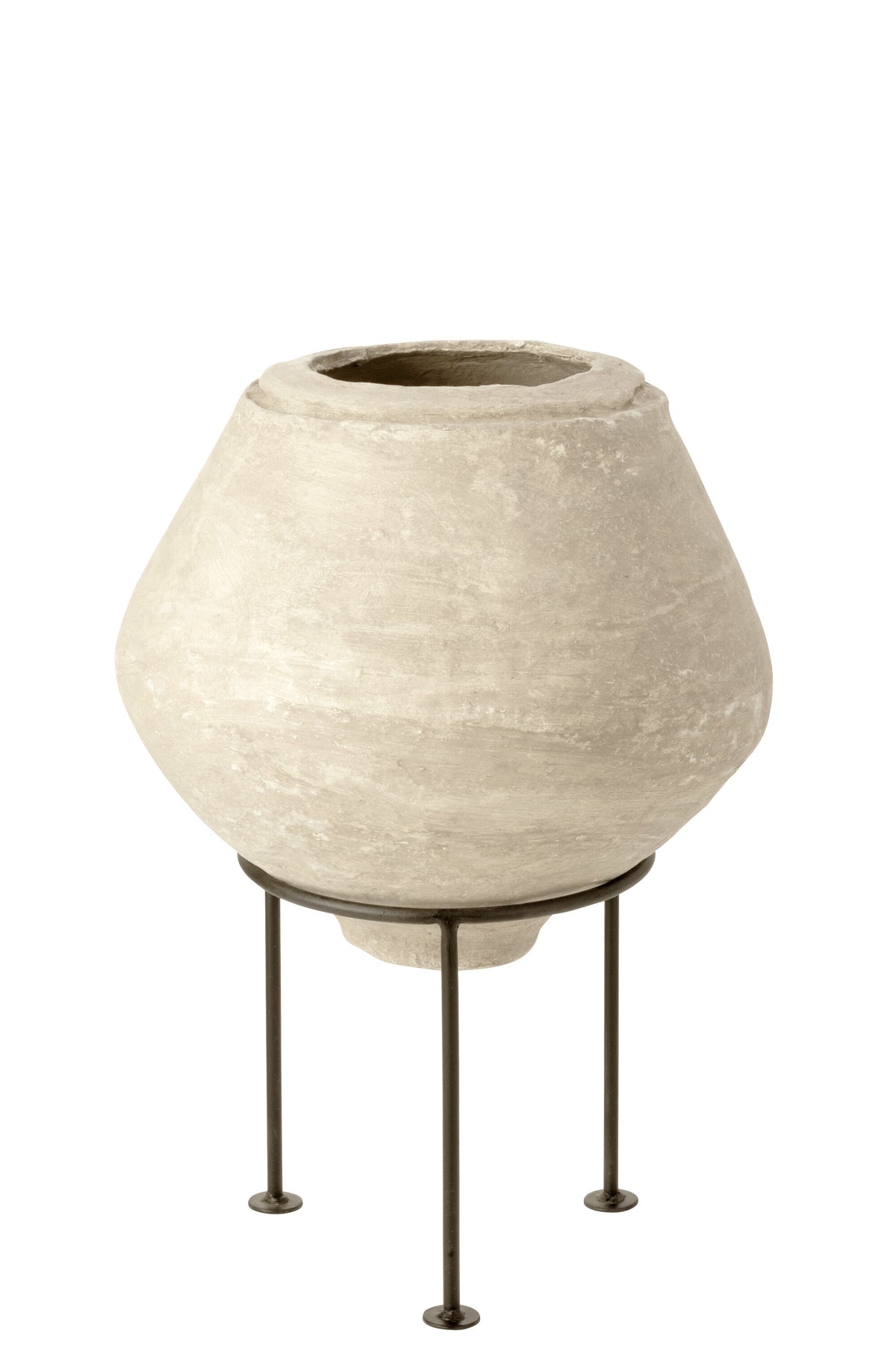 J-Line bloempot Op Voet Chad - papier - wit - Ø 53 cm