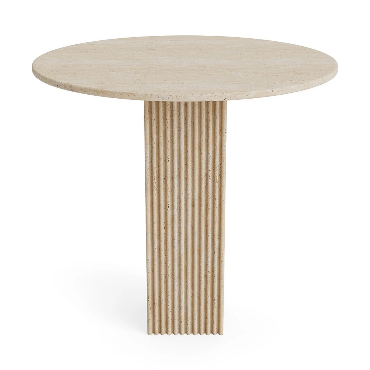 Norr11 - Soho Esstisch Ø 80 x H 76 cm, Travertin natur