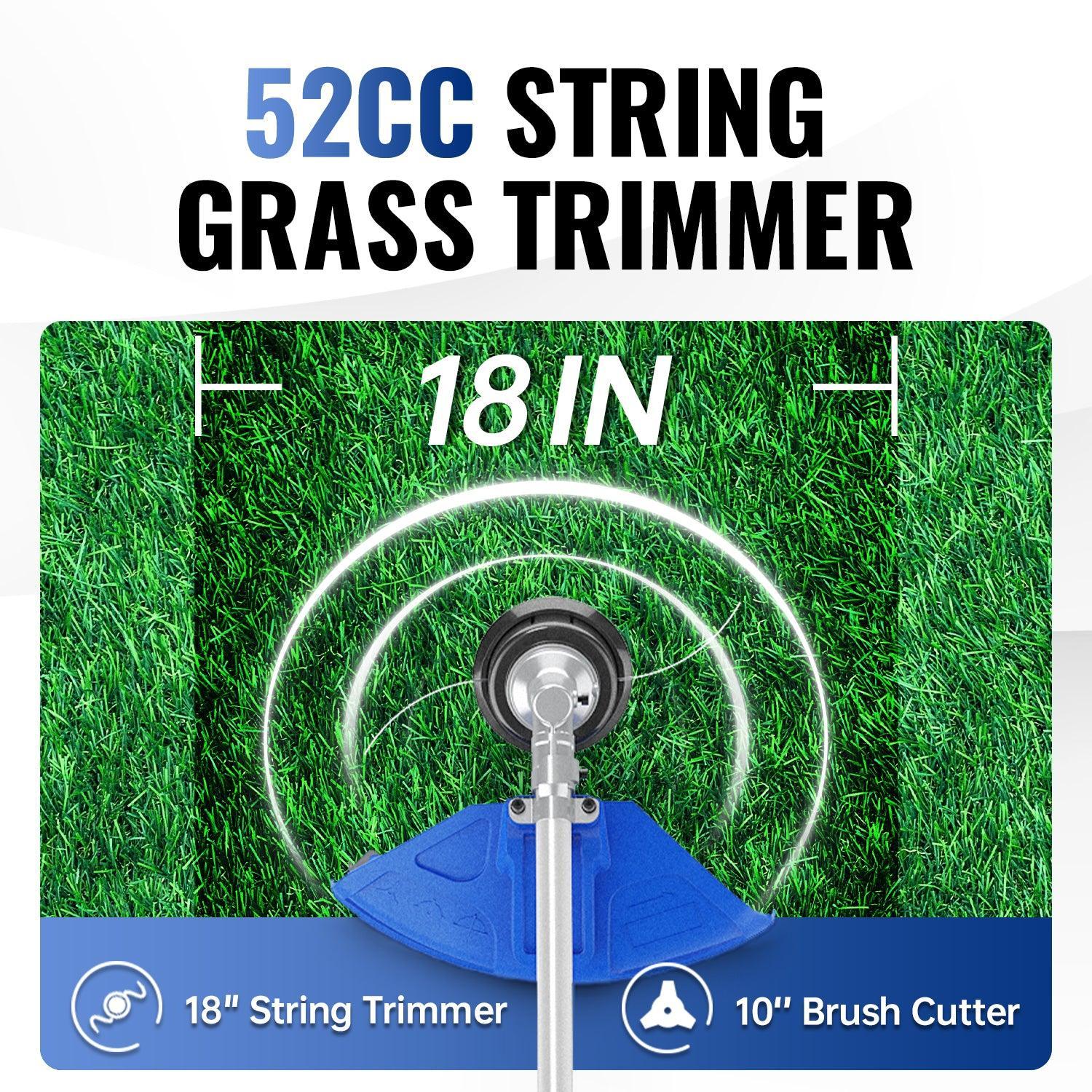 52cc Higher Fuel Efficiency Weed Wacker Gas Powered 3-in-1 String Trimmer