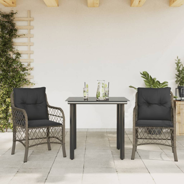 Zestaw Mebli Ogrodowych Bistro Stół Krzesła Rattan Poduszki Na Balkon Taras