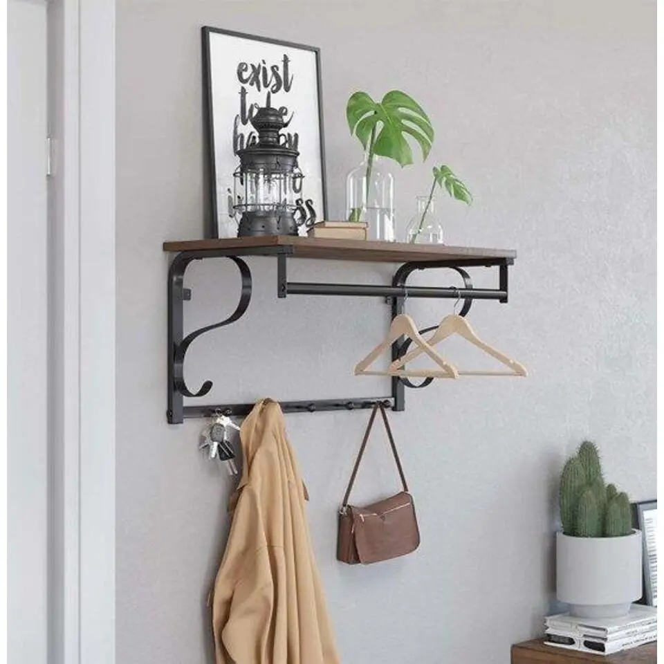 Parya Home - Wandkapstok - Metaal - Bruin