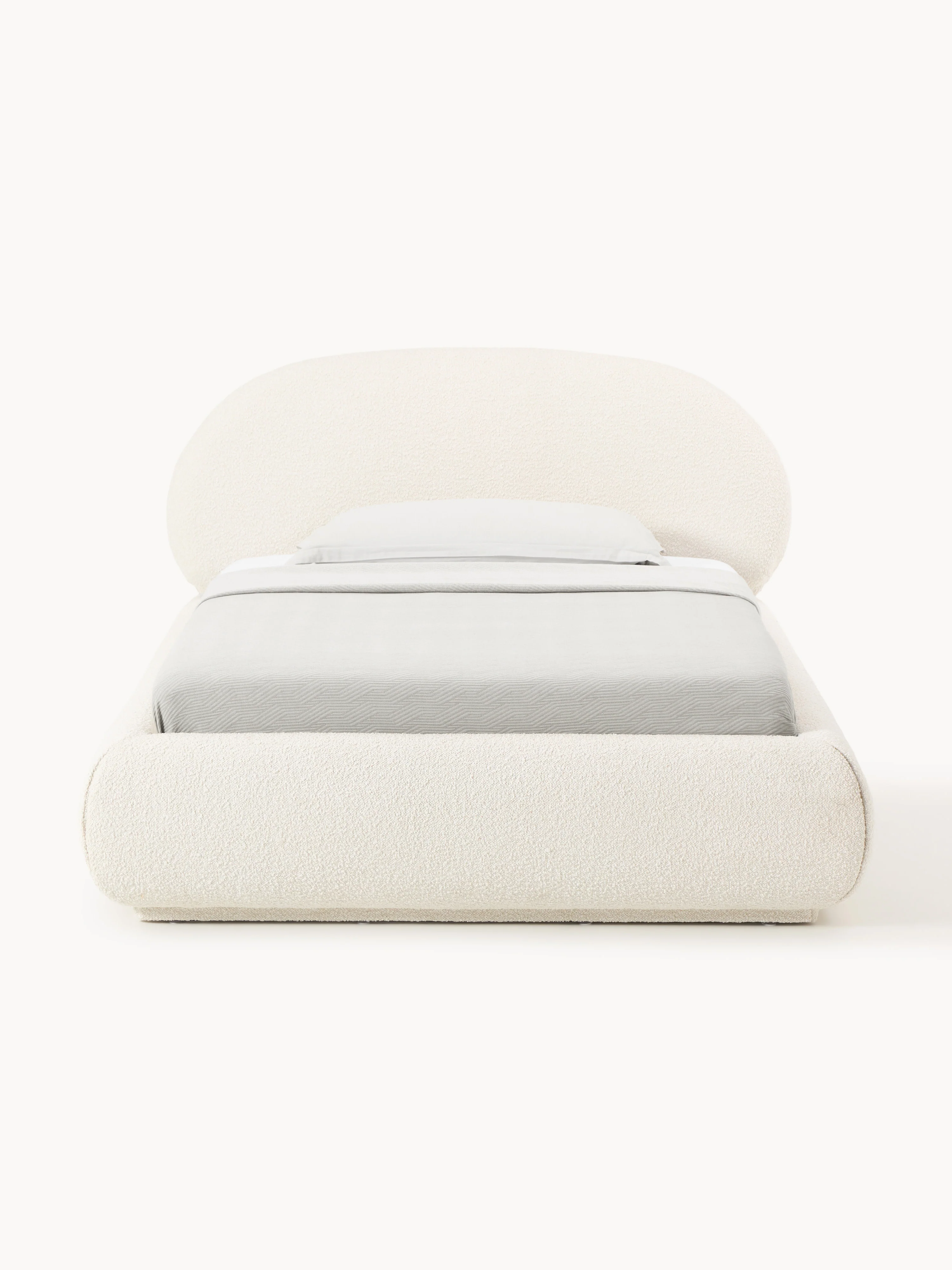Bouclé-Polster-Einzelbett Alba