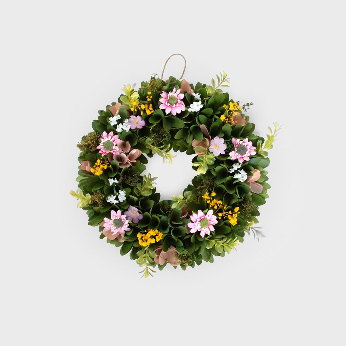 Wieniec LORIE z różowymi i żółtymi kwiatkami 34x34x7,5 cm