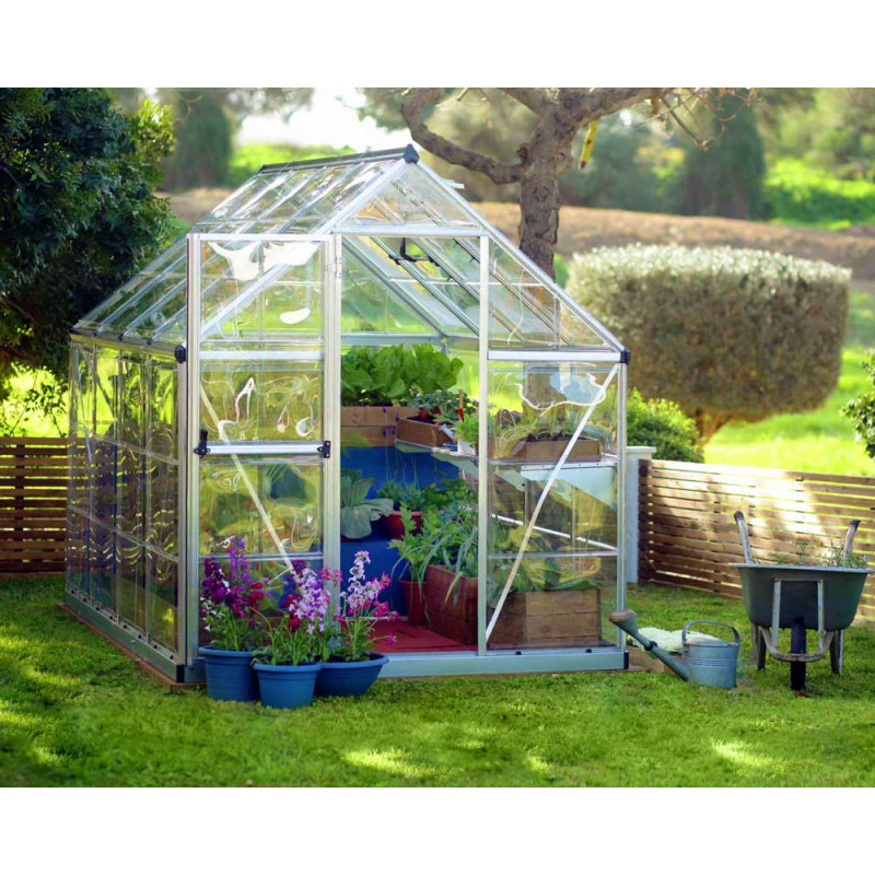Serre en polycarbonate Harmony argentée 4,4 m² CANOPIA