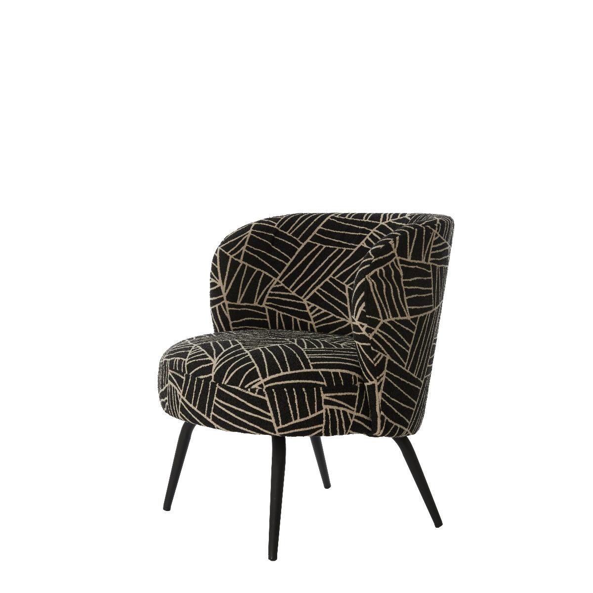 Light & Living - Dieyda fauteuil - zwart wit