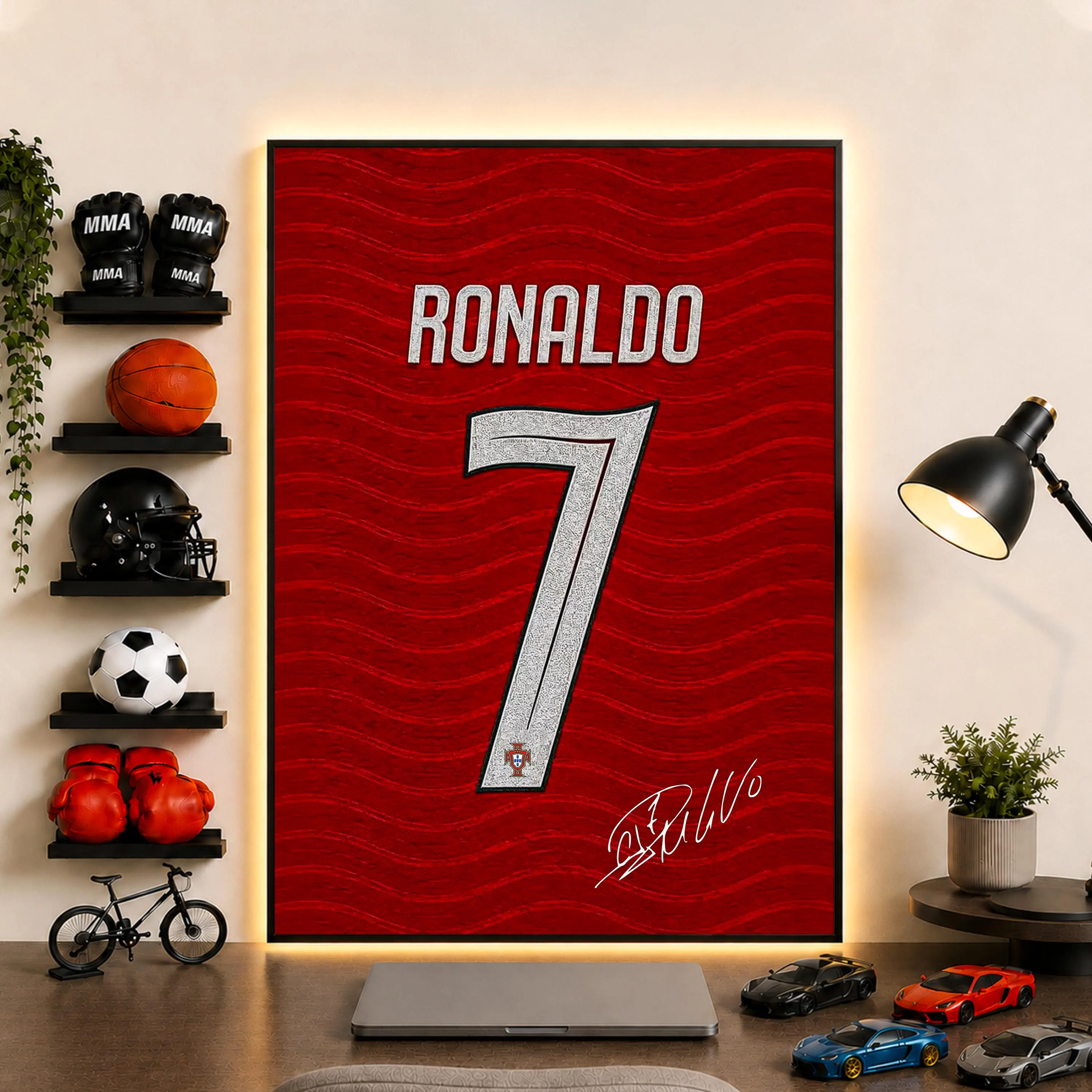 Football Stars Jersey Poster Set: Ronaldo, Messi, Neymar, Mbappe, Haaland, Yamal, Soccer Poster, Football Wall Art
